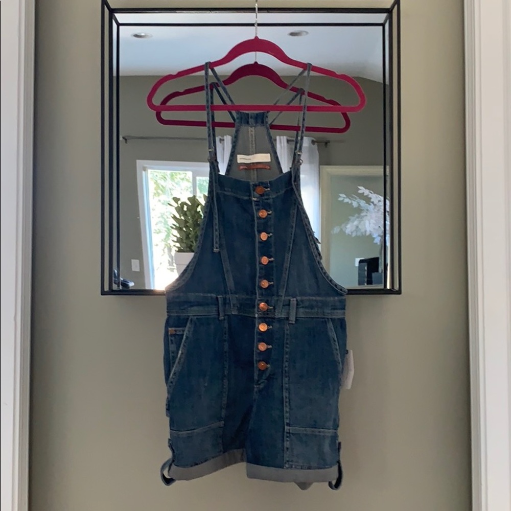 NWT Soft Denim Pilcro Overall Shorts from Anthro